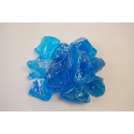 American Specialty Glass Recycled Chunky Glass, Crystal Turquoise - Small - 0.25-0.5 in. - 1 lbs LCRTURQS-1